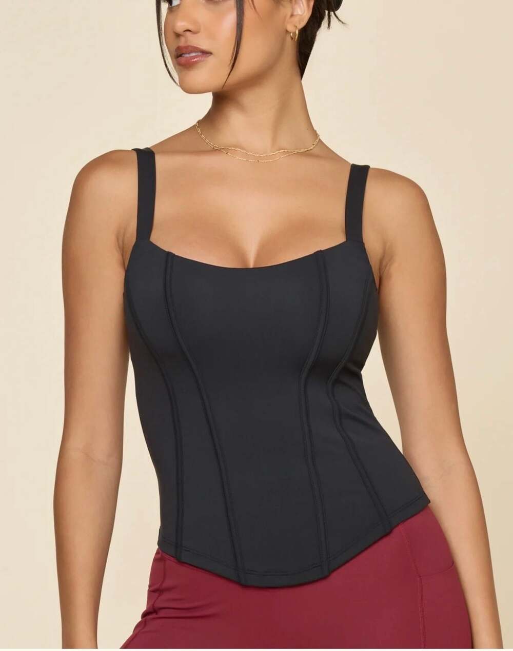 POPFLEX Corset Cami in Black - Med
